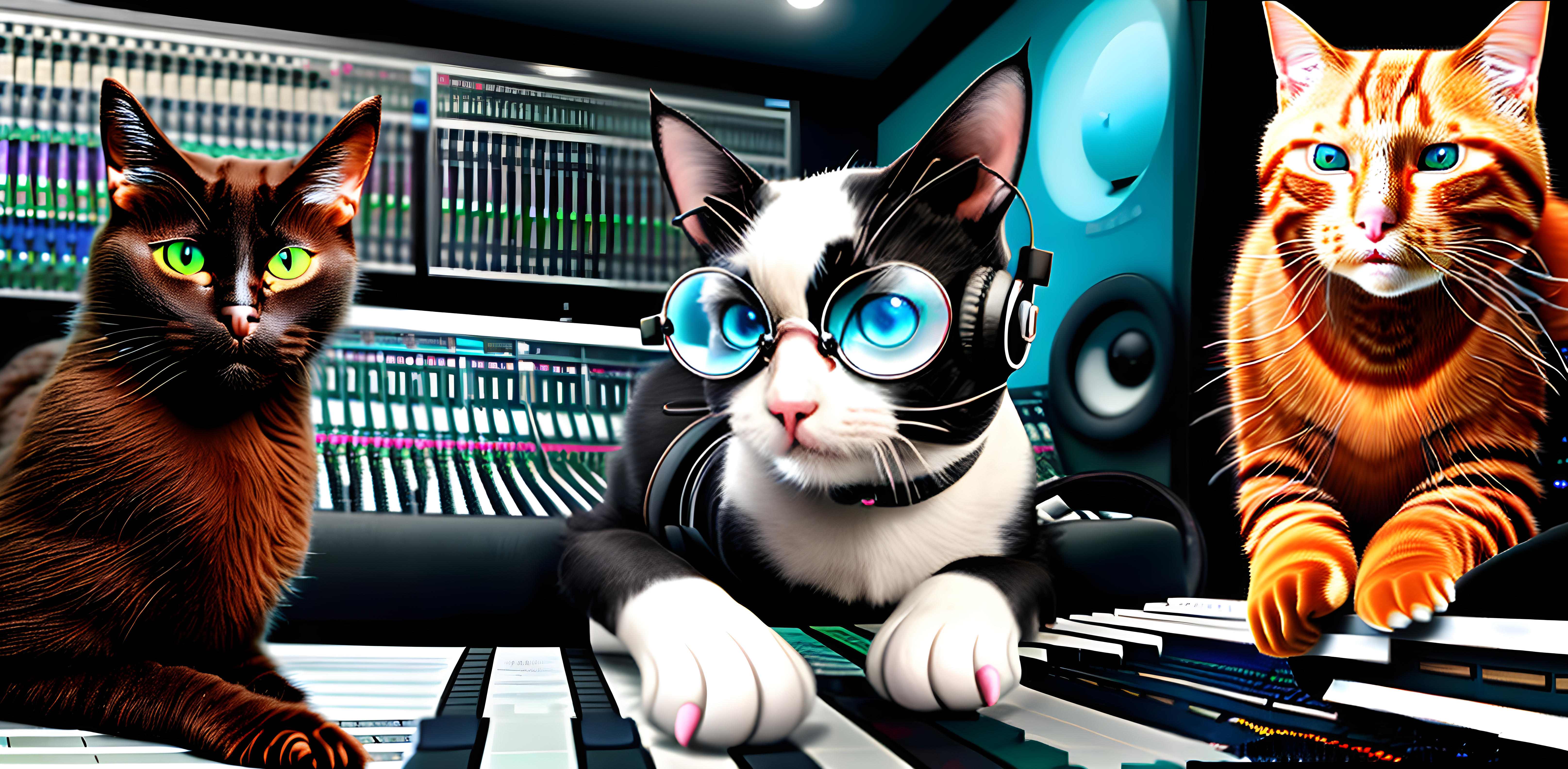 realistic-female-dark-brown-cat-in-a-mixing-room-171839203